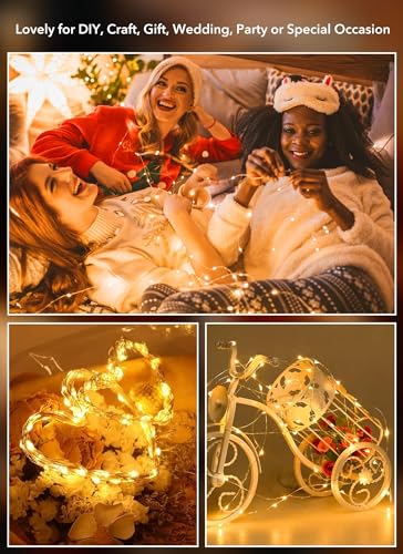 Minetom 6 Pack Fairy Lights Battery Operated String Lights - 7ft 20LED Waterproof Silver Wire Firefly Lights Waterproof for DIY Crafts Wedding Decor Table Centerpieces Mason Jars Party - size: 6 Pack