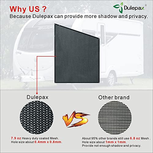 Dulepax RV Awning Side Shade- 9'X7' -Second Generation RV Awning Side Shade Screen Significantly Improves Shadew and Privacy.Universal RV Awning Shade Screen with Complete Kits. - color: Black, size: 7x9 Side Shade