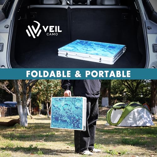 VILLEY Folding Camping Table 3FT, Adjustable Height Portable Aluminum Table with Handle, Lightweight Foldable Table for Outdoor Picnic BBQ Travel Camping Indoor Use - size: 35.4" x 23.6"(2 Height)