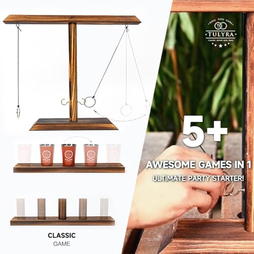 Ring Toss Game for Adults, Hook and Ring Game with Exclusive Carrying case & Unique Stainless Mini Cup, Super Easy to Assemble, XL Size(15.7" X 13"), Outdoor, Family