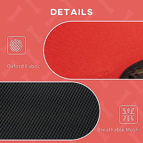 PawHut Elevated Dog Bed with Removable Canopy, Outdoor Dog Cot with UV Protection Canopy Shade, 48 inch Large Pet Bed for Camping, Red - color: Red, size: 48 inch
