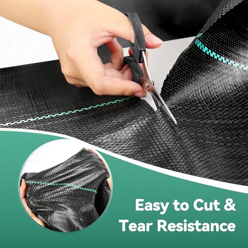 Domusensus 4ftx250ft Weed Barrier Landscape Fabric Heavy Duty 3.2oz, Woven Geotextile Weed Blocker Landscaping Fabric, Ground Cover Weed Control Mat, Commercial Weed Cloth Garden Bed Liner - size: 4FTX250FT