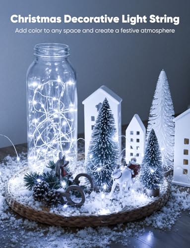 Minetom 12 Pack Fairy Lights Battery Operated String Lights 8 Modes, 7ft 20LED Waterproof Silver Wire Twinkle Lights, Firefly Starry Moon Lights for Mason Jars DIY Christmas Wedding Party - color: Warm White+White, size: 12 Pack