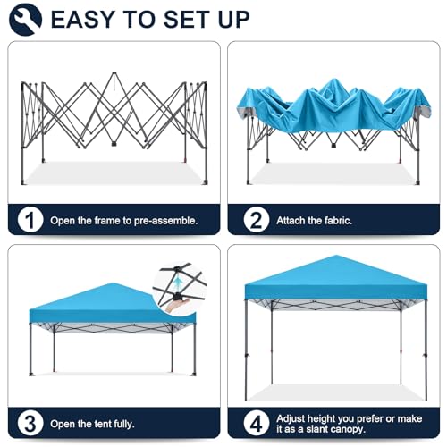 COOSHADE Durable Easy Pop Up Canopy Tent 10x10Ft, Sky Blue - color: Sky Blue, size: 10x10Ft
