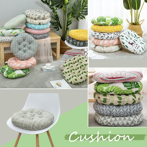 Boho Round Chair Cushion 16" Soft Thick Seat Cushion Outdoor Bistro Floor Sofa Pads Colorful Leaf Ergonomic Support Cushions for Dining Chairs, Garden Patio, Home, Office Car - color: A