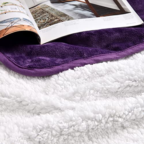 Waterproof Blanket for Bed Couch Sofa, Soft Liquid Pee Proof Pet Blanket for Dog Puppy Cat, Reversible Sherpa Fleece Furniture Protector (Dark Purple, 30x40 inches) - color: Dark Purple, size: 30x40 inches