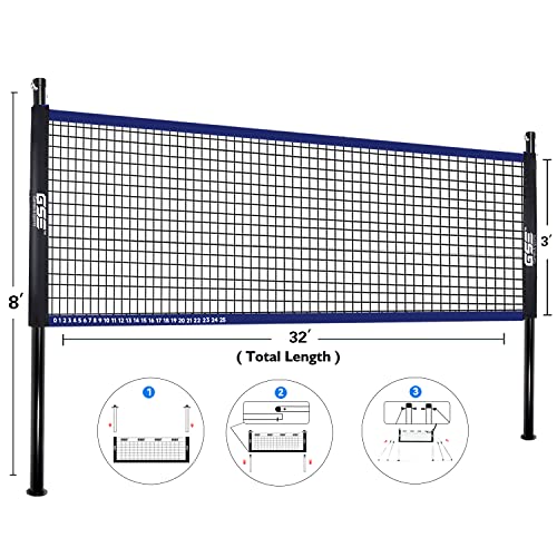 GSE Games & Sports Expert Outdoor Yard Sports Net Game Set for Backyards, Parks, Beach, Lawn. Volleyball Set, Badminton Set OR Volleyball & Badminton Combo Set Available - style: Deluxe Badminton&Volleyball Combo