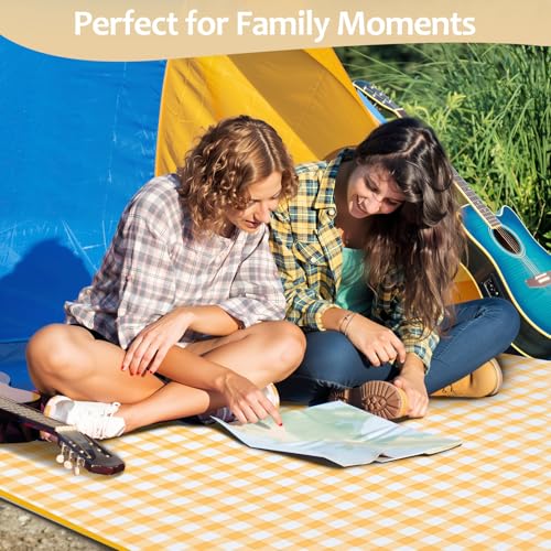 Waterproof Picnic Blankets, 60" x 80" Picnic Mat Outdoor Portable Travel Camping Coffee - color: Coffee, size: 5' x 6'8" (Rectangular)