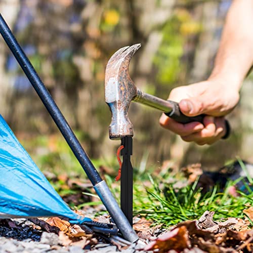 12 Pack Tent Stakes, 7075 Ground Metal Camping Aluminum Tent Pegs, Lightweight Tent Stakes Heavy Duty Spikes Camping Accessories - color: Black