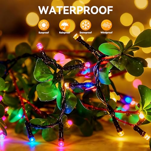 Solar String Lights Outdoor Waterproof 2 Pack Total 66ft 200LED 8 Modes Twinkle Lights Solar Fairy Lights for Patio, Garden Yard Party Wedding Tree Christmas Halloween Decoration, Multicolor - color: Multicolor