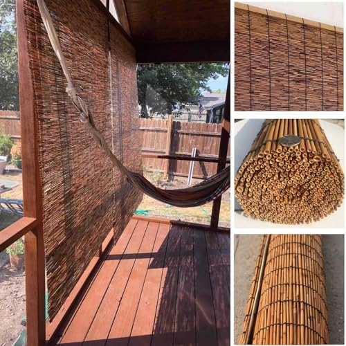 Patio Shades Roll Up Outdoor, Bamboo Blinds for Outdoor Patio, Thernal Insulated Shading Reed Blinds, Blackout Bamboo Shade, Privacy Screen, 24″ 30″ 34″ 36″ 39″ 43″ 48″ 51″ 55″ 70″ Width - size: 30"W x 67"H