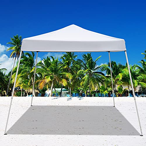 3x3m Outdoor Pop Up Canopy Tents,Portable Instant Folding Shelter Gazebos,Waterproof Beach Tents,Easy Up Instant Commercial Canopy Tent,with Carry Bag,for Garden Camping Wedding Party BBQ (White) - color: White, size: 3x3m