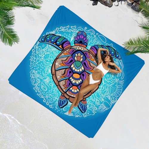 Beach Blanket 78''×81'' - Waterproof Sandproof Sand Free Oversized Mat for 1-5 Adults, Lightweight Durable Compact for Beach Travel Camping Hiking Picnic - color: Turtle, size: 78"x81"
