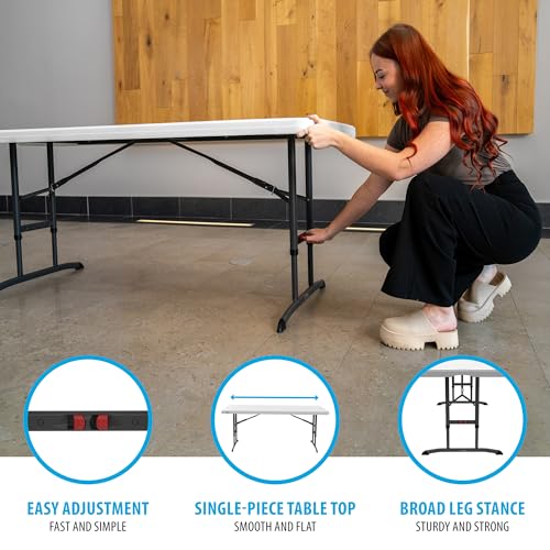 Lifetime 6-Foot Adjustable Height Nesting Table, Commercial, White Granite