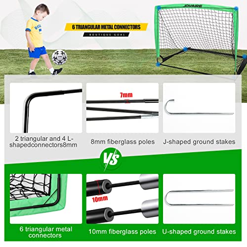 Pro-Grade Kids Backyard Soccer Goal, Tear-Resistant 5-Layer Polyester Soccer Net & 10mm Poles for Maximum Durability, 4x3ft/6x4ft/7x5ft, Pop Up Portable Soccer Training Equipment Set with Size 4 Ball - size: 4 ft x 3ft, style: Green