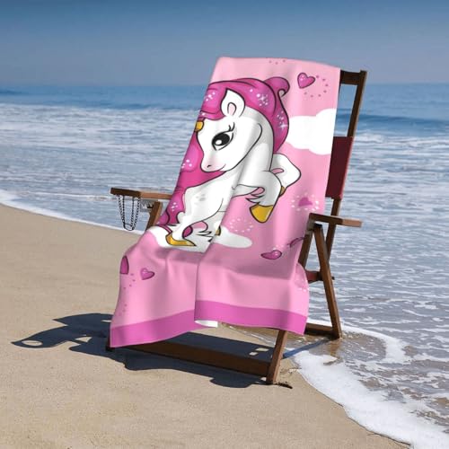 Cute Unicorn Beach Towel for Kids/Girls/Toddler/Baby, Personalized Microfiber Beach Towels Bulk, Quick Dry Beach Towel for Pool, Lightweight Bath Towels Oversized Clearance 30"x 60" - color: Unicorn1, size: 30"x 60"