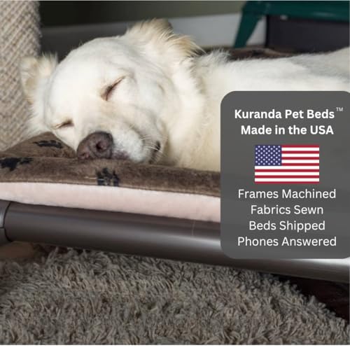 Kuranda Chewproof Elevated Dog Bed - Walnut PVC - 25" x 18" - Heavy Duty Vinyl - Smoke - color: Smoke, size: 25" x 18" - Walnut PVC