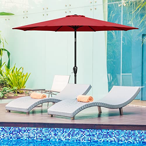 Simple Deluxe 9' Patio Umbrella Replacement Canopy Only Outdoor Table Market Yard Umbrella Replacement Top Cover with 8 Ribs, Red - color: Red Canopy Only, size: 9ft
