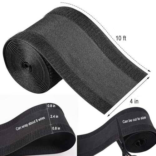 Floor Cable Covers,10 Feet Cord Cover Wire Protector Cable Cover Wire Storage Cover Used to Protect The Cable and Prevent Tripping Over The Cords - color: 10 Feet-Black
