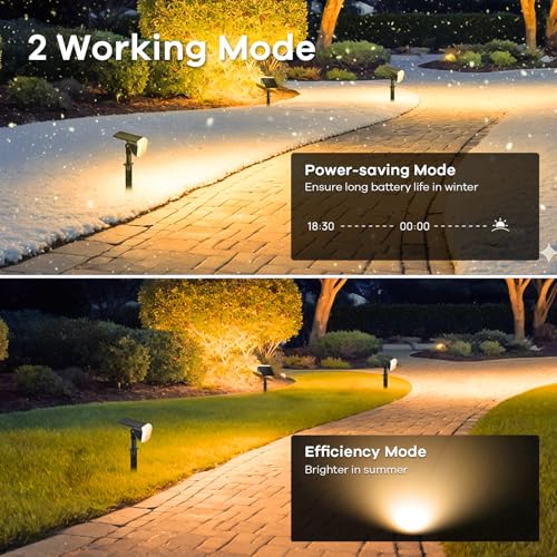 Linkind Solar Spot Lights Outdoor Waterproof IP67, 60 LED Solar Flood Lights 30% High Conversion Landscape Lighting for Garden Yard Pathway (4 Pack, Warm White) - color: Warm White, size: 4 Pack