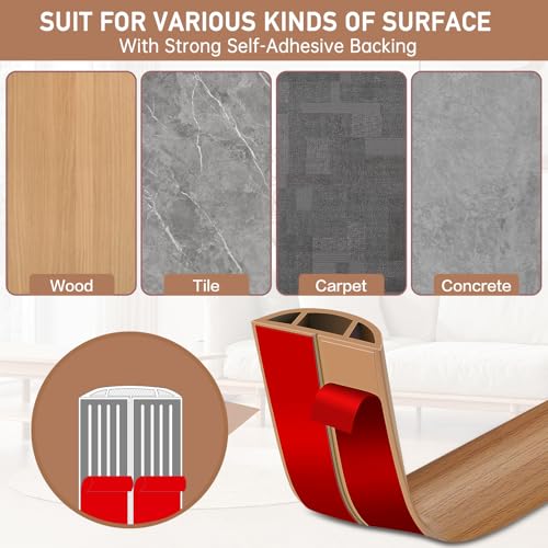 Floor Cord Cover Self Adhesive Cord Hider Floor Extension Cord Covers for Floor Power Cord Protector Cable Management Prevent Cable Trips Cable Cavity 0.47" W x 0.27" H (Light Brown Wood, 3.3Ft) - color: Light Brown Wood, size: 1.18" x 3.3'