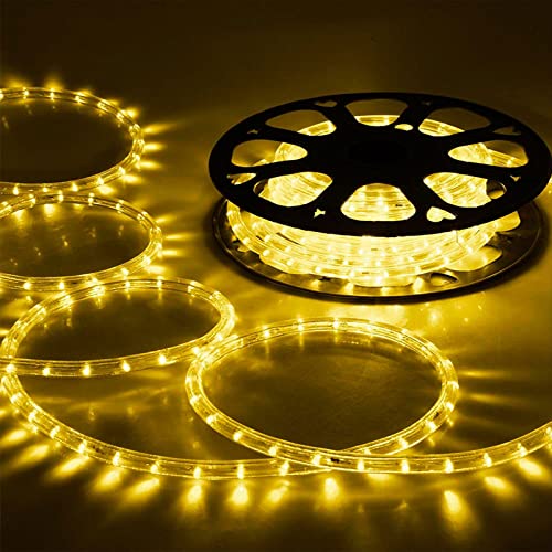 50ft 360 LED Rope Lights Outdoor, Connectable and Flexible Tube Lights with 8 Modes, Waterproof Indoor Outdoor LED Rope Lighting for Deck, Garden, Pool, Patio, Indoor Outdoor Decorations (Warm White) - color: Warm White, size: 50ft