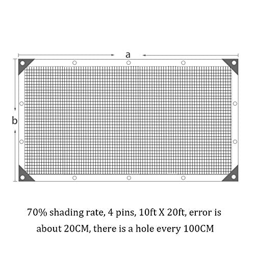 winemana 70% Shade Cloth 10x20 FT - Durable UV Blocking Mesh Tarp for Garden, Patio, Greenhouse & Chicken Coop - Sun Shade Cover with Grommets for Plants, Dog Kennel, Outdoor Use - size: 10 FT x 20 FT, style: 70%