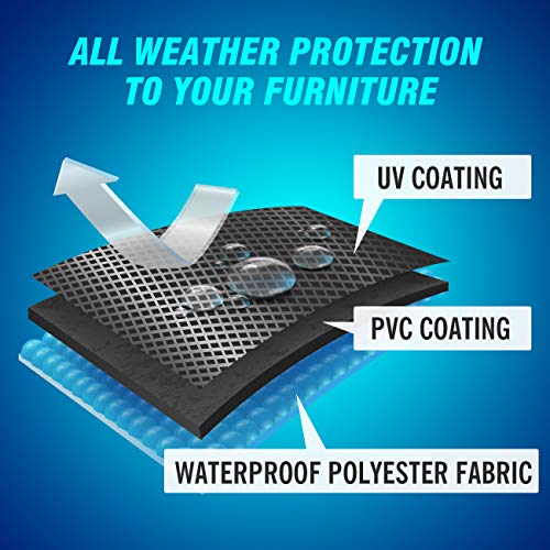 Velway Patio Table Cover Rectangle Waterproof Patio Furniture Cover for Outdoor Table and Chairs 84”Lx52”Wx29”H Oxford Tear-Resistant Wind Dust Proof Paito Furniture Covers