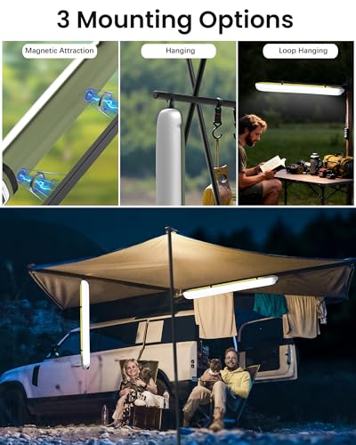34" Inflatable Solar Camping Lantern & USB-C 4000mAh Phone Charger,339LM Ultra Bright LED Light Tube,IP66 Waterproof Portable Tent Lamp for Hurricane,Power Outage,Backpacking,Survival - color: Green, size: 34in