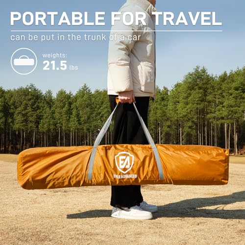 EVER ADVANCED Pop up Gazebo Tent for Backyard, 11.5 x 9.8 ft, Instant Screened Tent Screen House Canopy with Netting, Orange - color: Orange