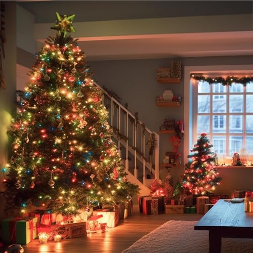 2 Pack Solar Christmas String Lights, Total 400 LED 144Ft Solar String Lights, Outdoor Lighting with 8 Modes Waterproof for Xmas Tree, Garden, Patio, Party Decorations (Multi Color) - color: Multicolor, size: 144ft