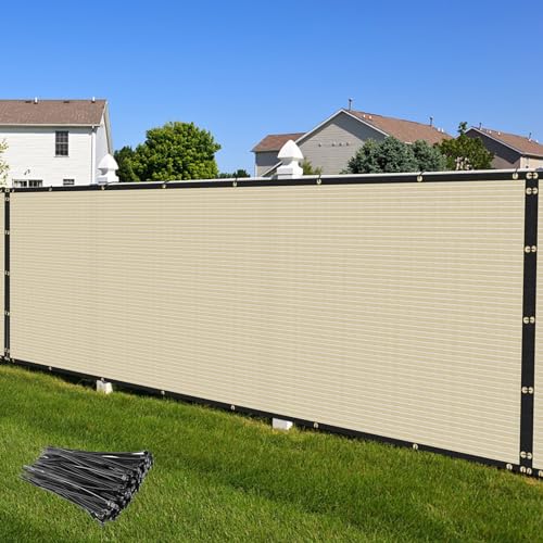 Privacy Fence Screen 6' x 3' Fencing Cover Heavy Duty Mesh Windscreen Cloth for Outdoor Garden Patio Backyard Chain Link Fence Beige - color: Beige, size: 6' x 3'
