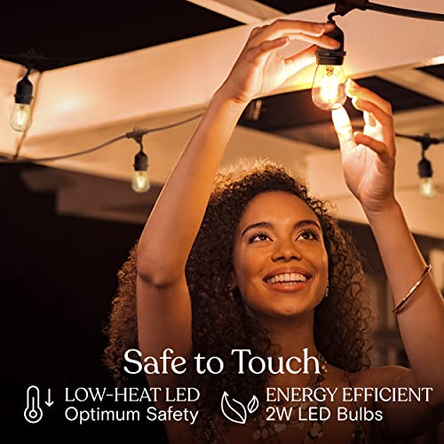 Brightech Ambience Pro - Waterproof LED Outdoor String Lights - Hanging, Dimmable 2W Vintage Edison Bulbs - 48 Ft Commercial Grade Patio Lights Create Cafe Ambience in Your Backyard - style: 48 Foot - Neutral White (3000K)