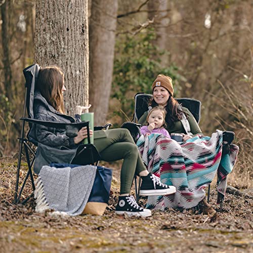 SUNNYFEEL XXL Oversized Camping Chair Heavy Duty 500 LBS for Big Tall People Above 6'4 Padded Portable Folding Sports Lawn Chairs with Armrest Cup Holder & Pocket for Outdoor/Travel/Picnic/Camp - color: Blue-500lbs-1pc