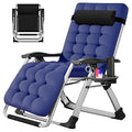Slsy Zero Gravity Chair, Reclining Lounge Chair with Removable Cushion & Tray for Indoor and Outdoor, Patio Recliner Folding Reclining Chair - color: Lake, style: Zero Gravity Chair