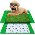 Annexfun Dog Grass Mat with Pee Pad 20×25", Small Dog Litter Box Indoor Artificial Turf Grass Porch Waterproof Patio Potty Tray for Doggie Reusable Washable and Lawn for Replacement Puppy Training PCS