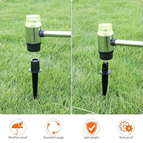QWORK Metal Stakes Solar Lights Replacement Spike, 8 Pack Reinforced Ground Stakes, Replacement Nails for Garden Lights Landscape Pathway Patio Lamps Pole, 0.78x5.36 inches Outdoor Ground Stake