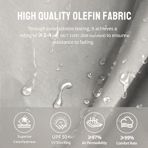 CROWN SHADES 9 Ft Patio Umbrella with Auto-Tilt & Olefin Fabric - Patented 45°Edge Connection Wind Resistant Outdoor Umbrella for Table, Pool, Beach, Effortless Crank System - color: Beige