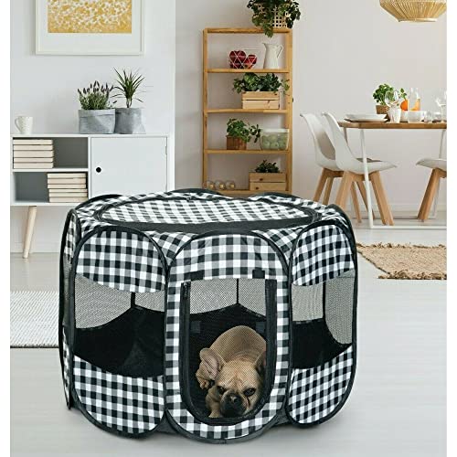 Portable Pet Playpen, Dog Playpen Foldable Pet Exercise Pen Tents Dog Kennel House Playground for Puppy Dog Yorkie Cat Bunny Indoor Outdoor Travel Camping Use - size: Large