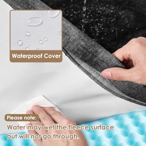 EHEYCIGA Waterproof Dog Bed Memory Foam 41x27, Orthopedic Dog Beds Mat for Extra Large Dogs with Removable Cover, Dark Grey - color: Dark Grey, size: 44.0"L x 32.0"W x 3.0"Th