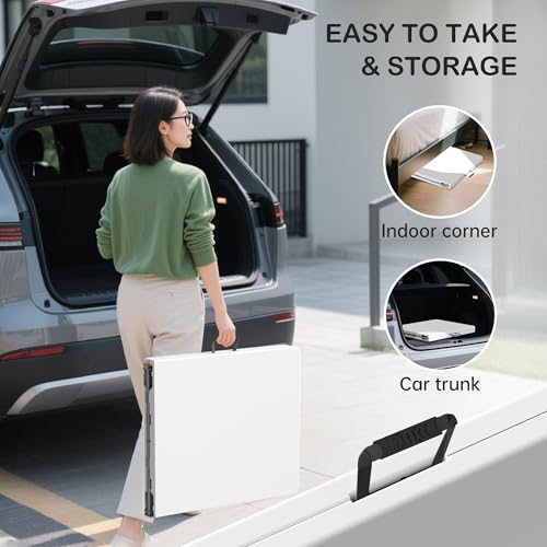 VSOAEIL Folding Table 6 Foot for Indoor Outdoor, Portable Heavy Duty Fold-in-Half Utility Plastic Foldable Dining Table with Carrying Handle for Picnic, Camping and Party, White - color: White, size: 6 FT - 1 PACK