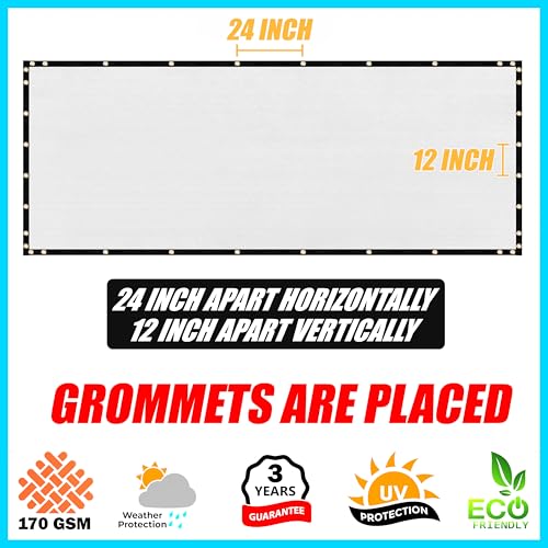 ShadeMart 4' x 1' Fence Privacy Screen White Heavy Duty 170 GSM Fencing Mesh Shade Net with Grommets & Zip Ties, 90% Blockage Fence Screen for Balcony Yard Outdoor Garden Pool (We Customize Size) - color: White, size: 4' x 1' Customized Size