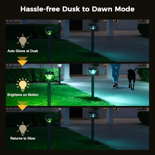 XMCOSY+ Smart Solar Pathway Lights, Bluetooth APP Control with Motion Sensor, 150LM RGBCW Color Changing Landscape Lighting for Yard, Garage, Garden, Lawn, IP65 Waterproof, 2 Pack - size: 2 Pack (Excludes smart bridge)