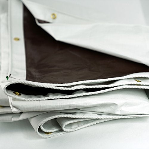 Watershed Innovations HydraTarp 12 Ft. X 16 Ft. Super Heavy Duty Waterproof Tarp - 16mil Thick - White / Brown Reversible Tarp - size: 12ft x 16ft