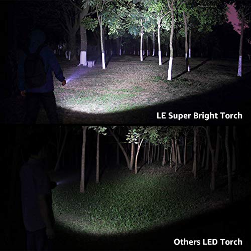 Lighting EVER LED Flashlights High Lumens, Small Flashlight, Waterproof, Adjustable Focus Flash Light for Outdoor, Emergency, Camping, AAA Batteries Included, 2 Pack - color: Black