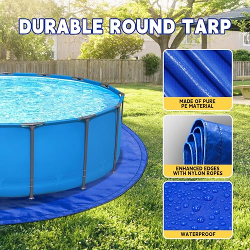 RAINDEWAY 10FT Pool Liners,Swimming Pool Ground Cloth,Multipurpose Round Tarp for Under Pool,Easy to Fold Pool Liner Pad for Above Ground Pool Mat Protector Pad Prevents Punctures Pool,Durable,Blue - size: 10FT