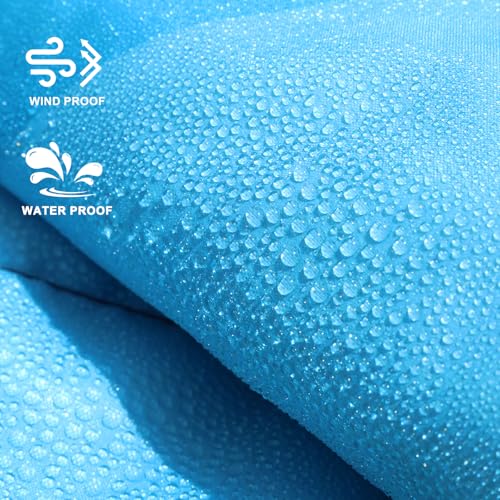 zzlamb Hooded Stadium Blanket,Waterproof Outdoor Camping Blanket Polar Fleece,Warm Windproof Portable for Stadium,Sports,Picnic,Beach,Car,Pets,56x75in Cyan Ridge Fade - color: Cyan Ridge Fade