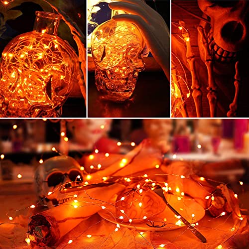 Blingstar USB Powered Fairy Lights, 2 Pack 33Ft 100 LED, Flexible Silver Wire, Mini String Lights for Halloween/Christmas Tree/Stage/Party/Holiday Indoor Decoration, Orange - color: Orange
