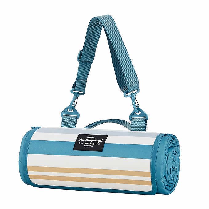 Weatherproof Vintage Outdoor Blanket (60in x 72in) - Portable Picnic Blankets Waterproof Foldable & Beach Blanket Waterproof Sandproof with Carry Strap, Camping Blanket - Foldable Waterproof (Stripe) - color: Stripe