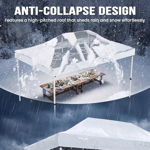 Quictent 10x15FT Heavy Duty Pop Up Canopy Tent, Commercial Easy up Portable Waterproof Shelter with Roller Bag for Outdoor Wedding Party Events Markets Gazebos - color: White, size: 10X15